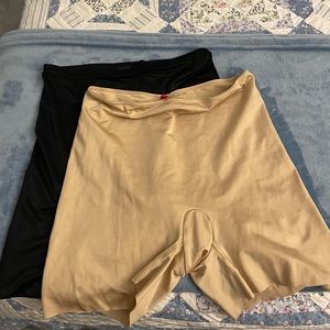2 Pairs Nude Black Skinny Mid-thigh Spanx Sz L 10-12 EUC